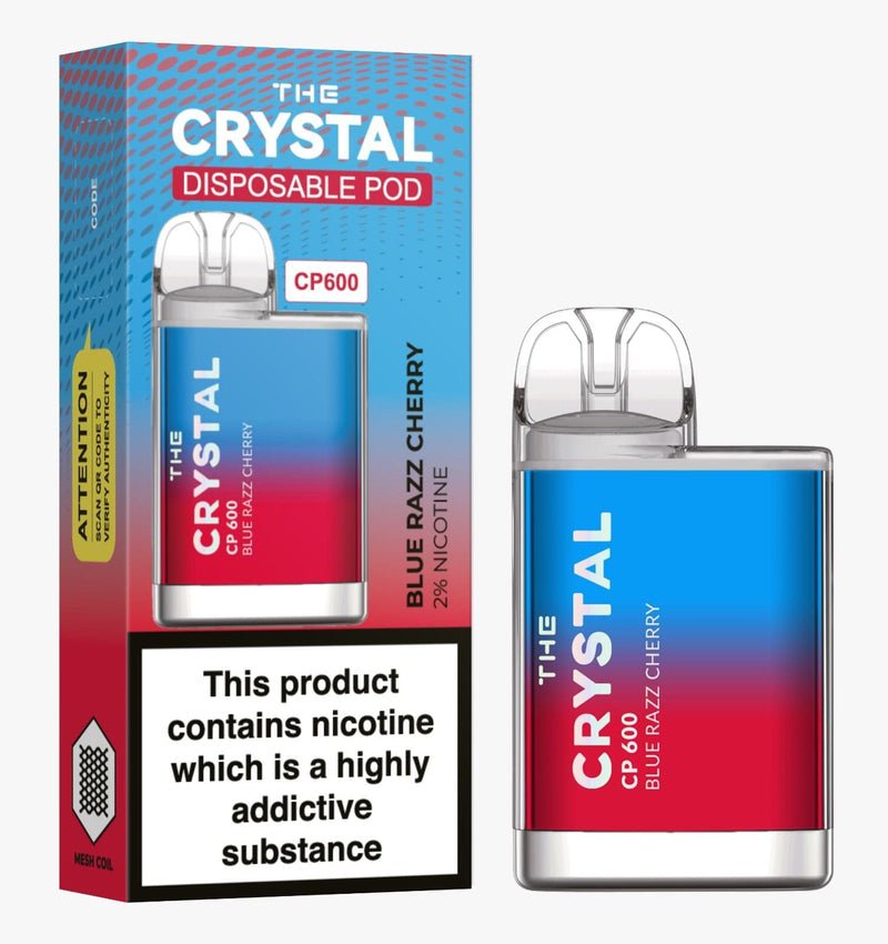 The Crystal CP600  Disposable Vape , Blue Razz Cherry  Box of 10 