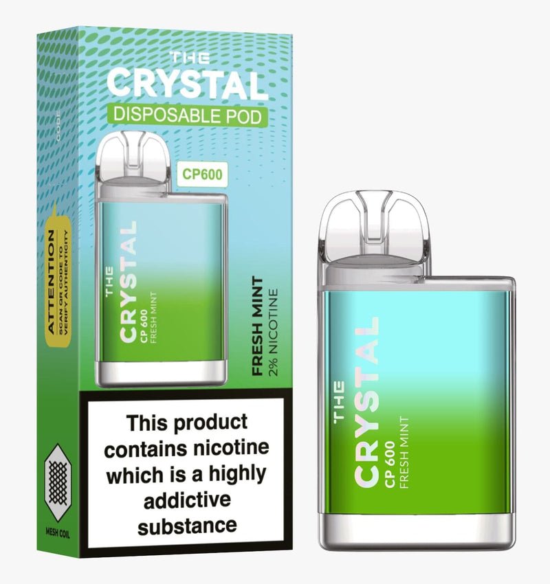 The Crystal CP600  Disposable Vape , Fresh Mint  Box of 10 