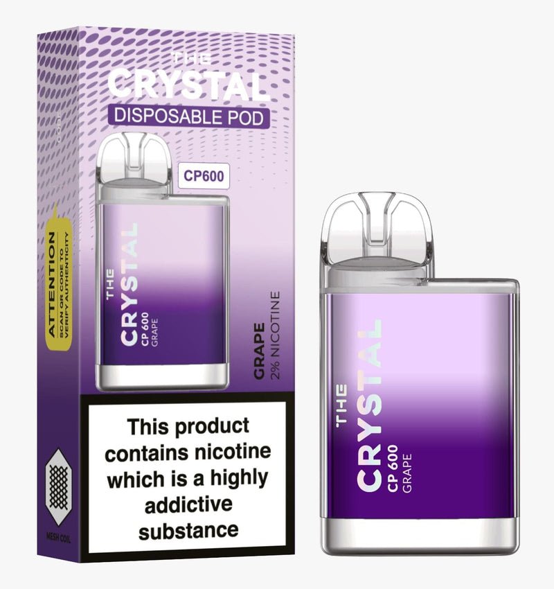 The Crystal CP600  Disposable Vape ,Grape  Box of 10 