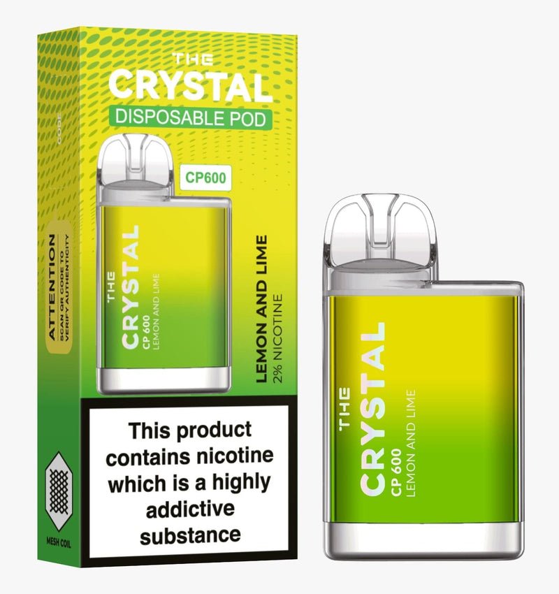 The Crystal CP600  Disposable Vape , Lemon Lime  Box of 10 