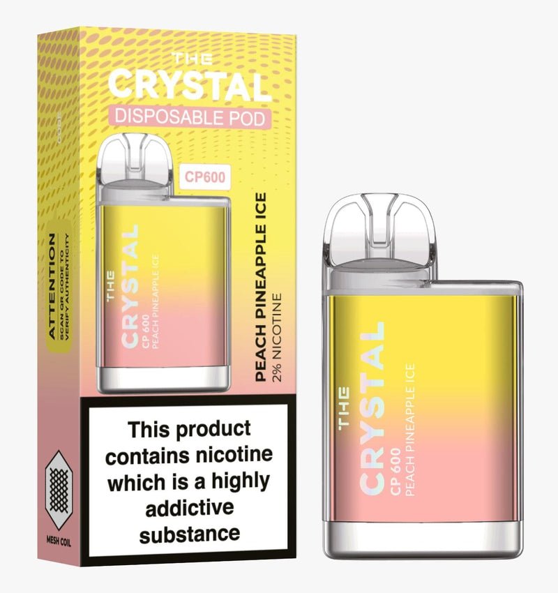 The Crystal CP600  Disposable Vape , Peach Pineapple Ice  Box of 10 