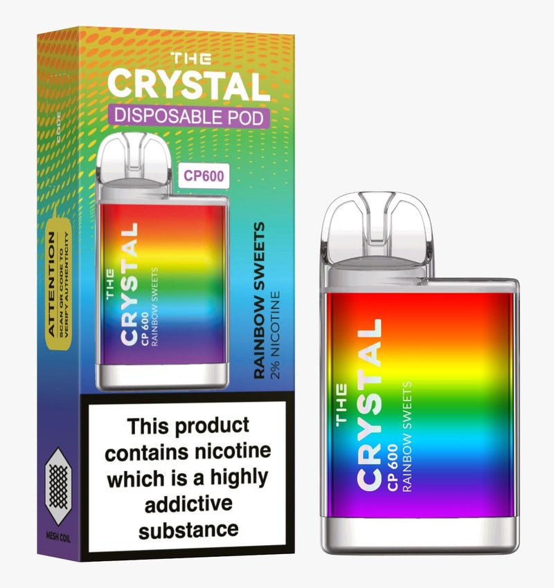 The Crystal CP600  Disposable Vape , Rainbow Sweets  Box of 10 