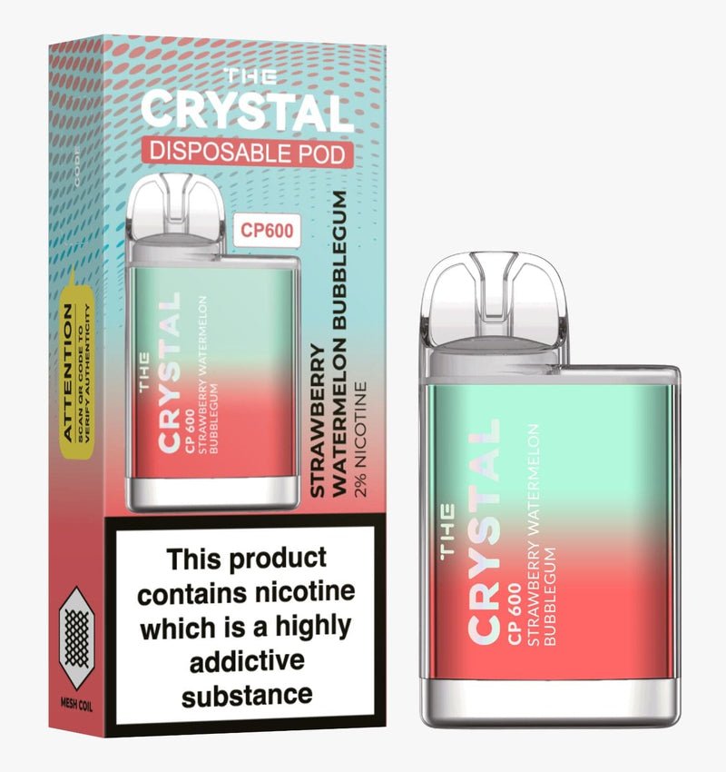 The Crystal CP600  Disposable Vape , Strawberry Watermelon Bubblegum  Box of 10 