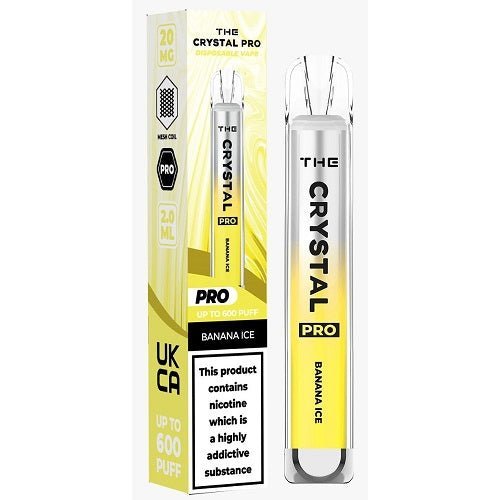 The Crystal Pro  Disposable Vape Pod Device 20mg , Banana Ice  Box of 10