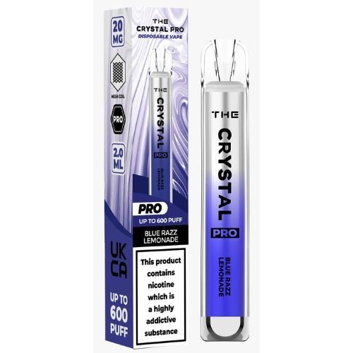 The Crystal Pro  Disposable Vape Pod Device 20mg , Blue Razz Lemonade  Box of 10 