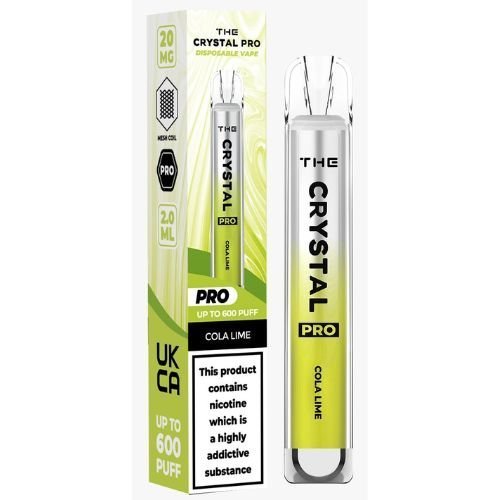 The Crystal Pro  Disposable Vape Pod Device 20mg , Cola and Lime Box of 10